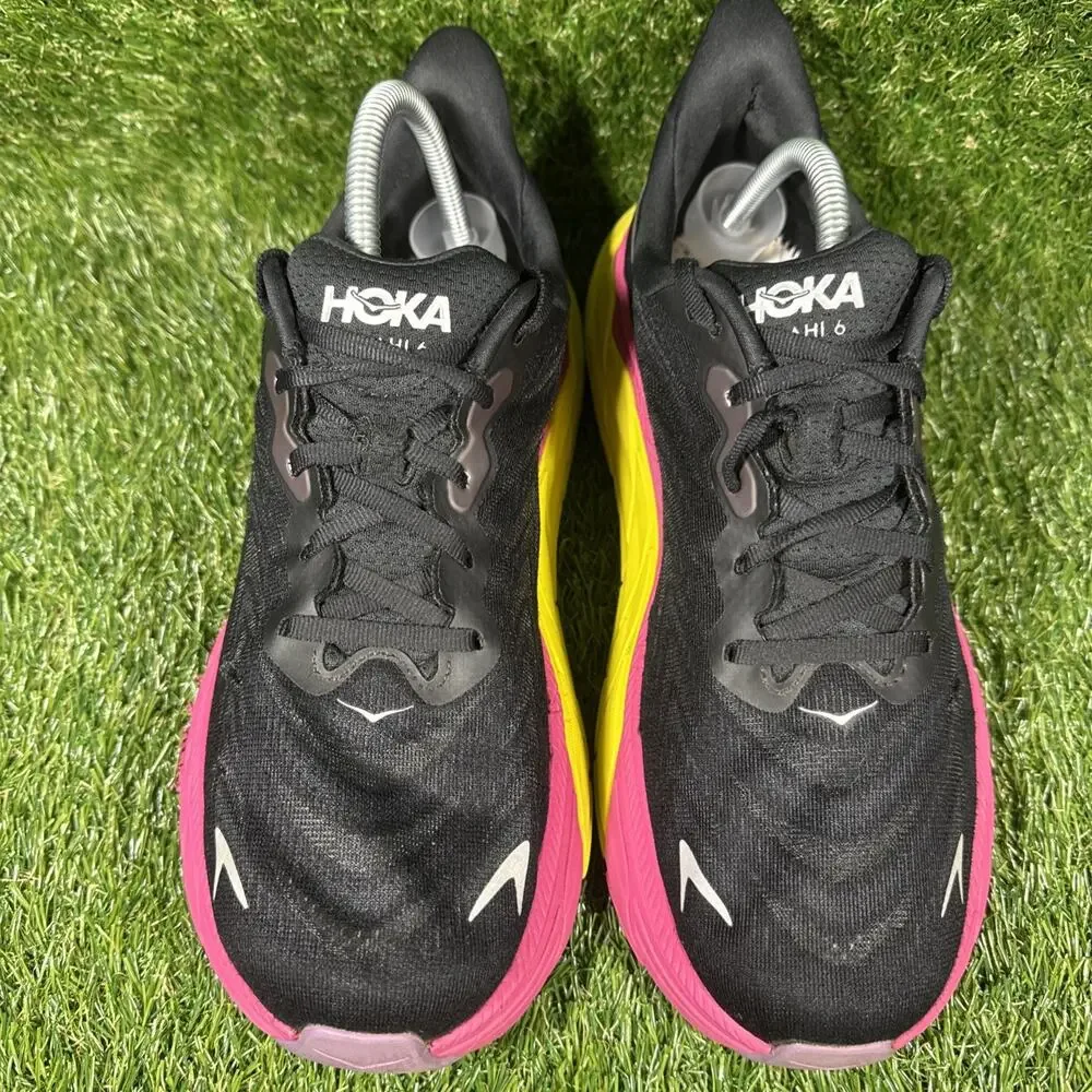 Hoka One One Arahi 6 Womens 11 B Shoes Black Pink Running Gym Athletic - Picture 5 of 9